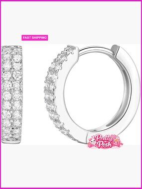 0.44ct Lab Grown Diamond Hoop Earrings in Gold Plated 925 Sterling Silver